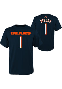 Justin Fields  Chicago Bears Boys Navy Blue Mainliner Name and Number Short Sleeve T-Shirt