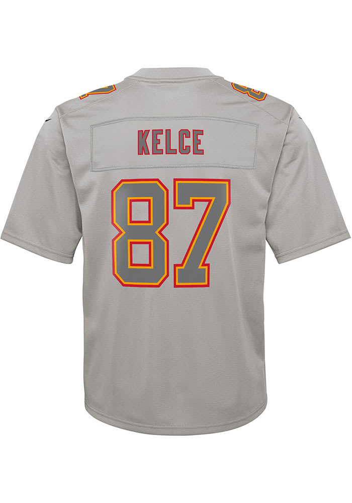 Travis Kelce Kansas City Chiefs Youth Grey Nike Atmosphere Football Jersey
