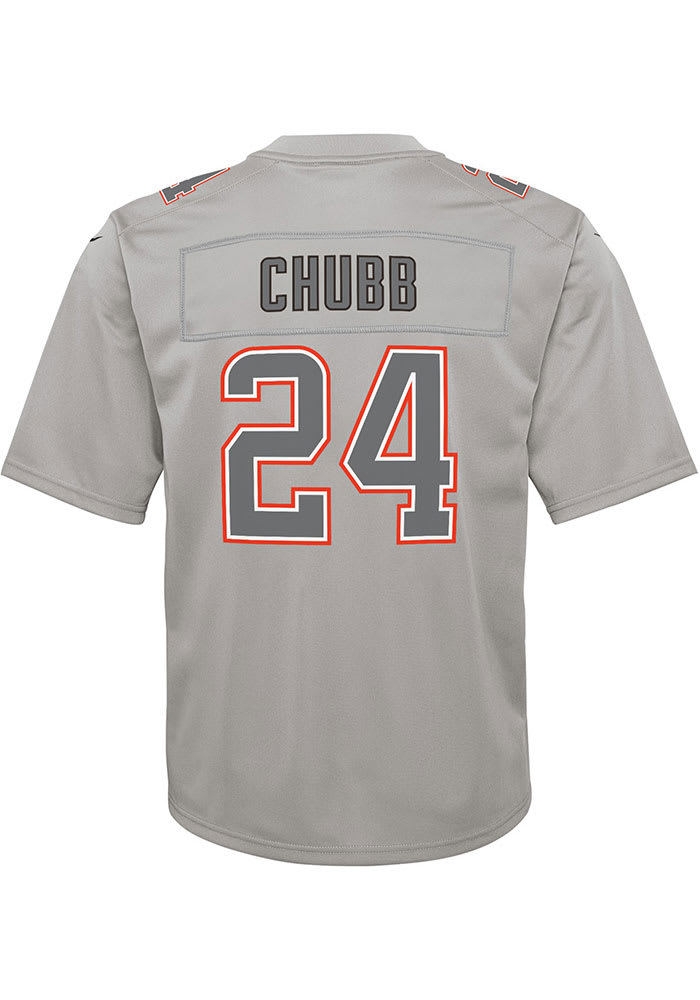 Nike Men's Cleveland Browns Nick Chubb #24 Atmosphere Grey Game Jersey