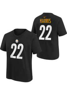 Najee Harris Pittsburgh Steelers Youth Black NN Player Tee