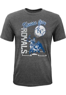 Kansas City Royals Youth Grey Outta Here Short Sleeve Fashion T-Shirt