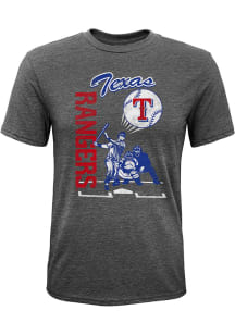 Texas Rangers Youth Grey Outta Here Short Sleeve Fashion T-Shirt