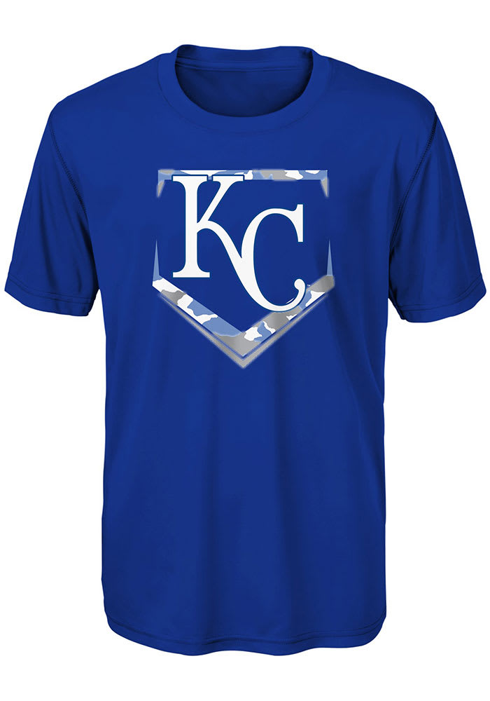 Outerstuff Kansas City Royals Youth Blue Road Wordmark Short Sleeve T-Shirt, Blue, 100% Cotton, Size L, Rally House