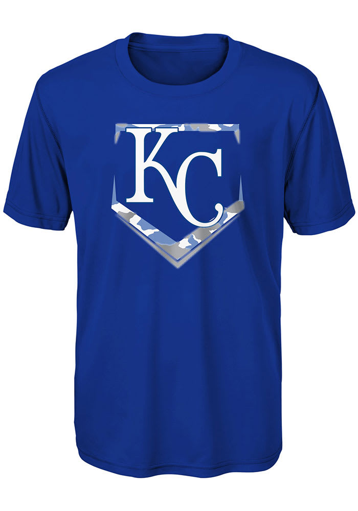 Kansas City Royals Youth Blue Camo Base Short Sleeve T-Shirt