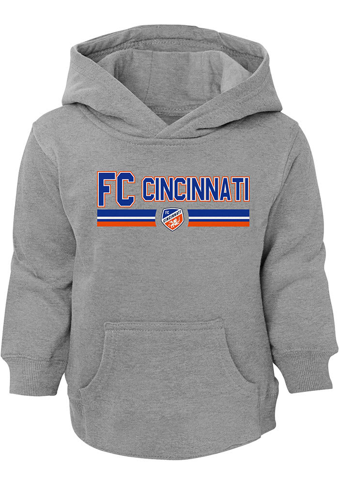 FC Cincinnati Toddler Grey Headliner Long Sleeve Hooded Sweatshirt