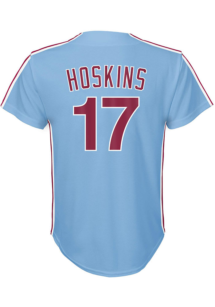 Rhys Hoskins Philadelphia Phillies Boys Light Blue Cooperstown Replica Baseball Jersey