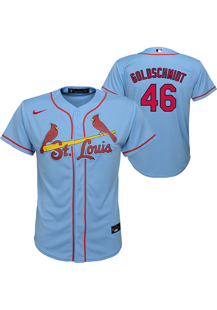 Paul Goldschmidt St Louis Cardinals Boys Light Blue Alternate 3 Baseball Jersey