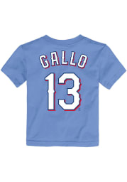 Joey Gallo Texas Rangers Toddler Light Blue Name and Number Short Sleeve Player T Shirt