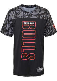 Chicago Bulls Youth Black Court Mural Short Sleeve T-Shirt