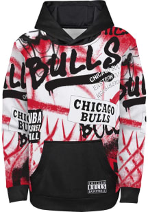 Chicago Bulls Boys Black Spray Ball Long Sleeve Hooded Sweatshirt