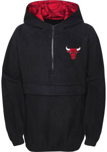 Chicago Bulls Youth Black Paint The Court Hooded Long Sleeve Quarter Zip Shirt