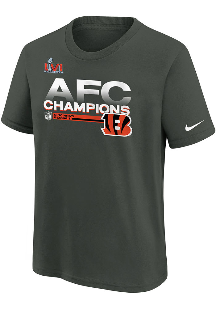 Nike Cincinnati Bengals Youth Grey SBLVI Trophy Conf Champs Short Sleeve T-Shirt