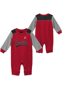 Baby Red Cincinnati Bearcats Scrimmage Long Sleeve One Piece