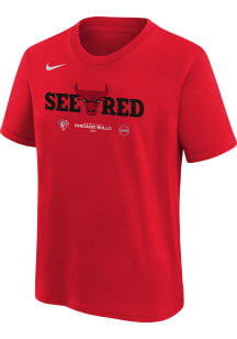 Nike Chicago Bulls Youth Red 2022 Playoff Participant Mantra Short Sleeve T-Shirt