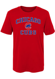 Chicago Cubs Boys Red Heart and Soul Short Sleeve T-Shirt