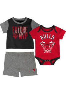 Chicago Bulls Infant Red Putting Up Numbers 3PK SS Set Top and Bottom