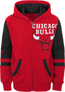 Chicago Bulls Toddler Straight To The League Long Sleeve Full Zip Sweatshirt - Red