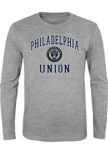 Philadelphia Union Youth Grey #1 Design Long Sleeve T-Shirt