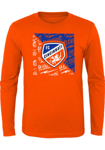 FC Cincinnati Youth Orange Divide Long Sleeve T-Shirt