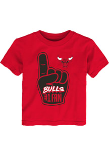Chicago Bulls Toddler Red Hand Off Short Sleeve T-Shirt
