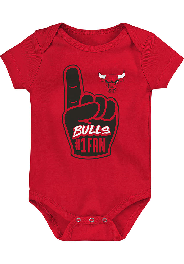 Chicago Bulls Baby Red Hand Off Short Sleeve One Piece