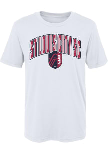 St Louis City SC Youth White Arched Strike Short Sleeve T-Shirt