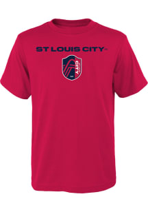St Louis City SC Youth Red #1 Design Short Sleeve T-Shirt