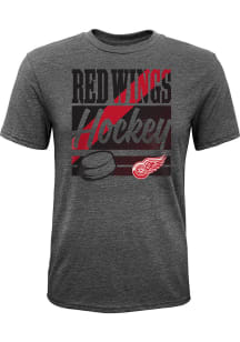 Detroit Red Wings Youth Grey Classico Short Sleeve Fashion T-Shirt
