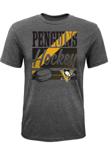 Pittsburgh Penguins Youth Grey Classico Short Sleeve Fashion T-Shirt