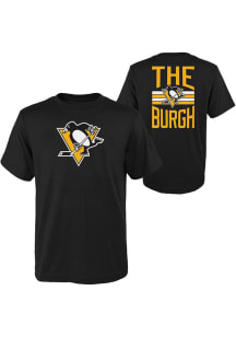 Pittsburgh Penguins Youth Black Slogan Back Short Sleeve T-Shirt