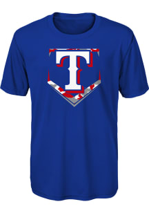 Texas Rangers Boys Blue Camo Base Short Sleeve T-Shirt