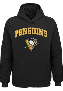 Pittsburgh Penguins Boys Black Arched Logo Long Sleeve Hooded Sweatshirt