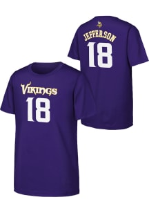 Justin Jefferson Minnesota Vikings Youth Purple Mainliner NN Player Tee