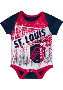 Mitchell and Ness St Louis City SC Baby Navy Blue End to End Short Sleeve One Piece