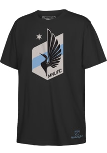 Mitchell and Ness Minnesota United FC Boys Black Retro Logo Short Sleeve T-Shirt