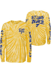 St Louis Blues Youth Yellow Huntington Tie Dye Long Sleeve T-Shirt