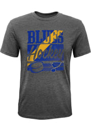 St Louis Blues Youth Grey Classico Short Sleeve Fashion T-Shirt