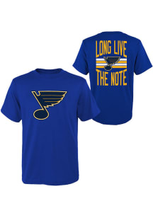 St Louis Blues Youth Blue Slogan Back Short Sleeve T-Shirt