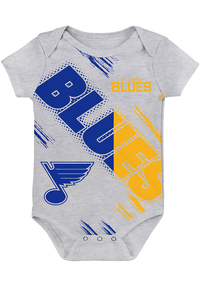 St Louis Blues Baby Grey Dribbles Short Sleeve One Piece