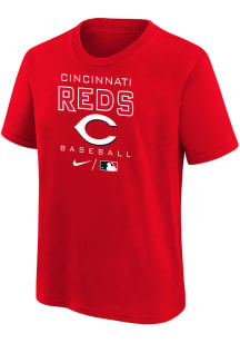 Nike Cincinnati Reds Boys Red AC Practice Short Sleeve T-Shirt