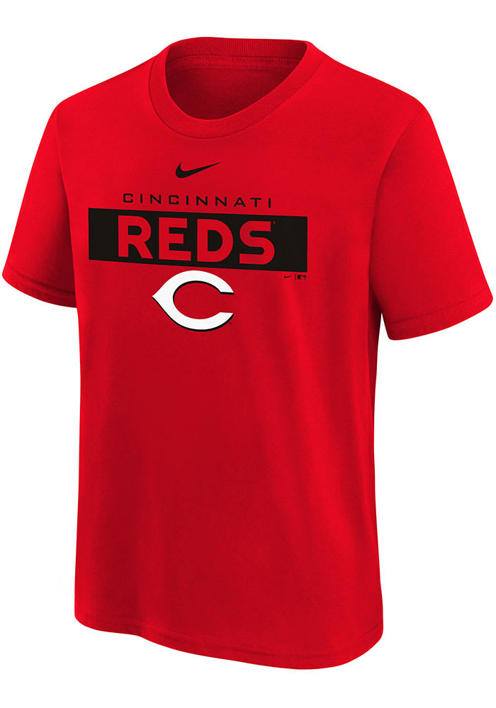 Nike Cincinnati Reds Youth Red Team Issue Short Sleeve T-Shirt