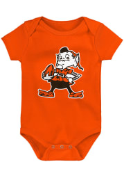 Outer Stuff Brownie Cleveland Browns Baby Orange Brownie Short Sleeve One Piece