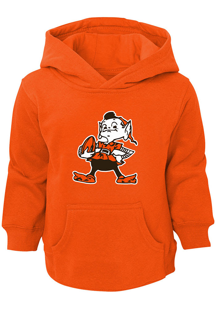 Toddler Brown Cleveland Browns Fan Gear Primary Logo Pullover Hoodie Size: 2T