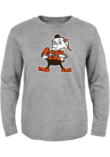 Brownie  Outer Stuff Cleveland Browns Toddler Grey Brownie Long Sleeve T-Shirt