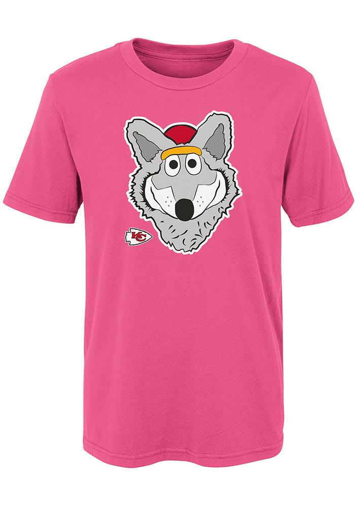 KC Wolf Outer Stuff Kansas City Chiefs Girls Pink KC Wolf Headshot Short Sleeve T-Shirt