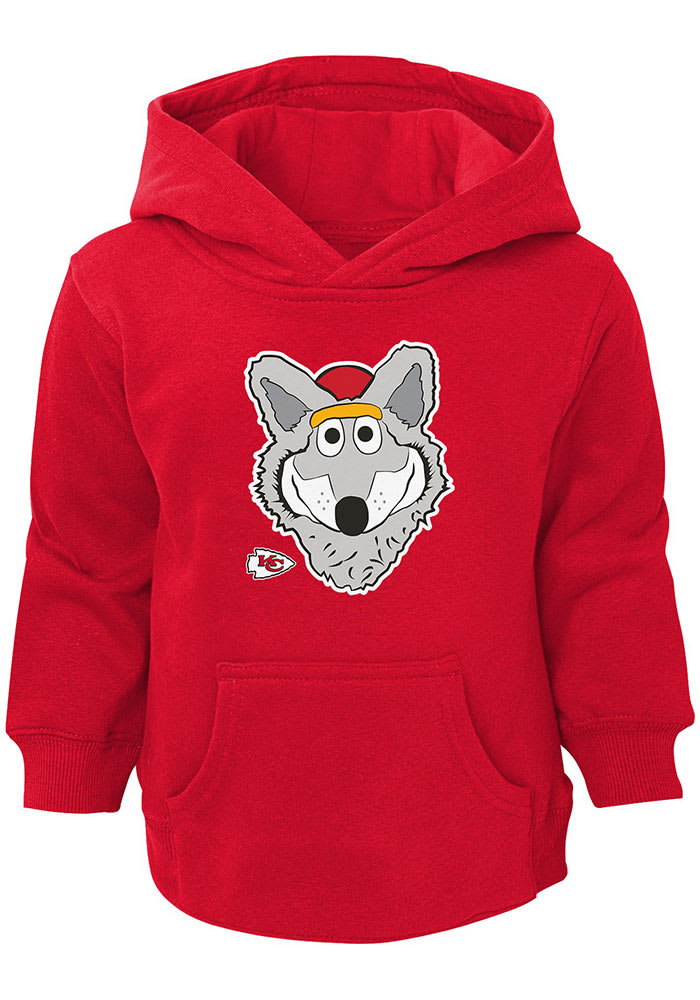 KC Wolf Outer Stuff Kansas City Chiefs Toddler Red KC Wolf Headshot Long Sleeve Hooded Sweatshirt