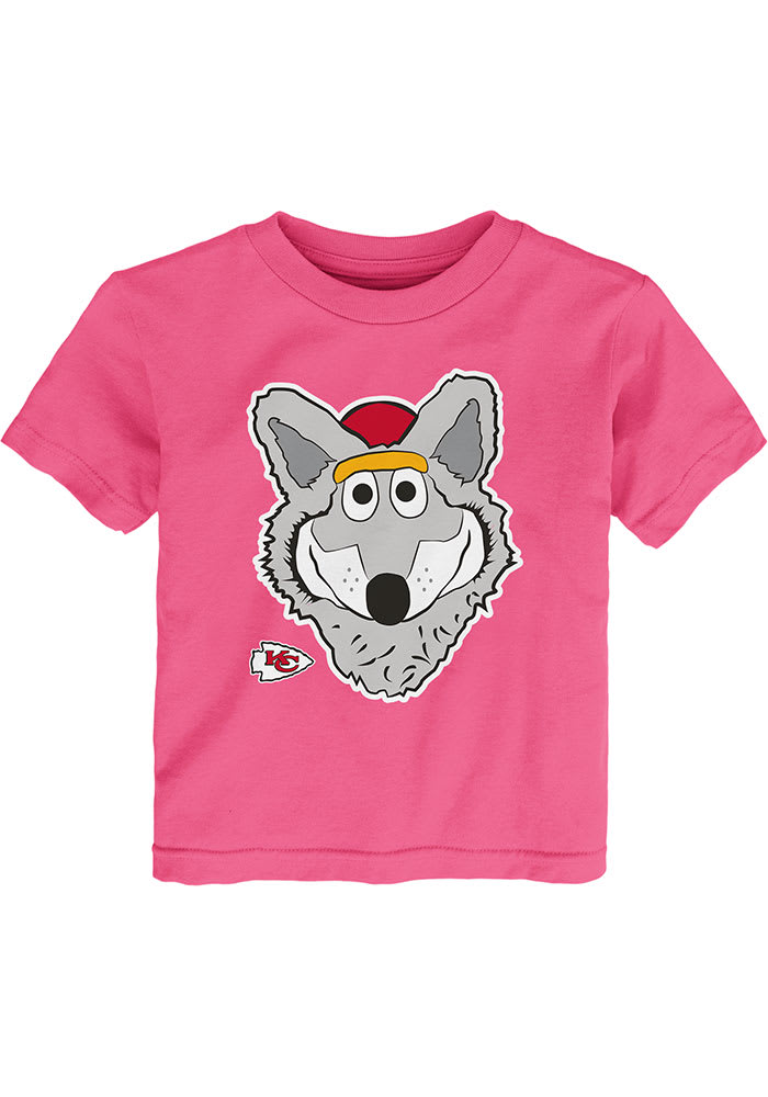 KC Wolf Outer Stuff Kansas City Chiefs Toddler Girls Pink KC Wolf Headshot Short Sleeve T-Shirt