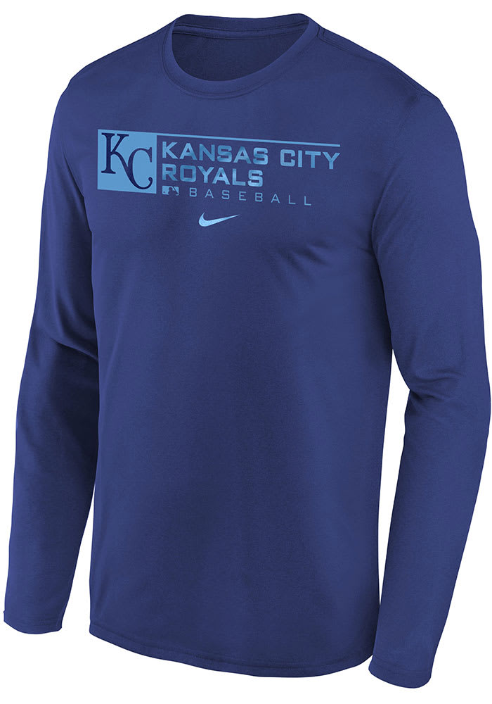 Kansas City Royals Youth Blue #1 Design Long Sleeve Tee
