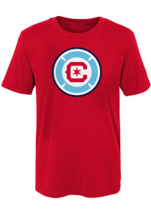 Chicago Fire Boys Red Primary logo Short Sleeve T-Shirt