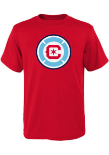 Chicago Fire Youth Red Primary logo Short Sleeve T-Shirt